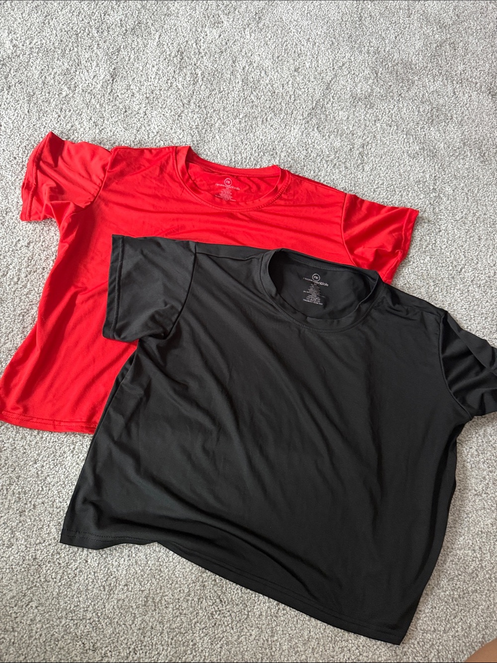 RealEssentials Short-Sleeve Tees in Red and Black
